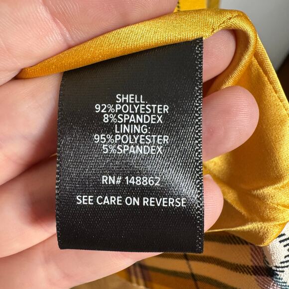 Torrid Jacket Women 4X Yellow Plaid Plus Size Clueless Career Office Work Modest - Picture 5 of 9